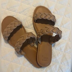 A New Day Woven Slide Sandal in Beige/Cream